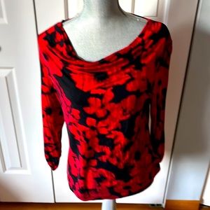 Red and Black Blouse Sz L.